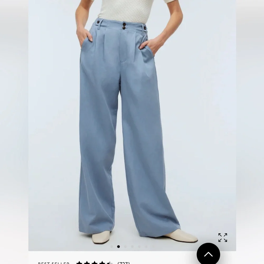 Madewell Harlow Wide-Leg Pant - Stonewash Blue 00 NWT - Picture 2 of 6
